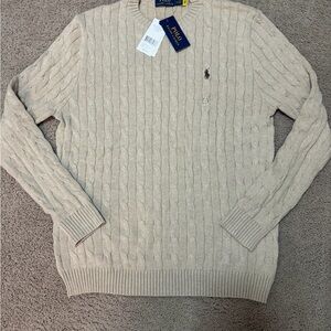 Ralph Lauren Men's Cream Cable-Knit Sweater